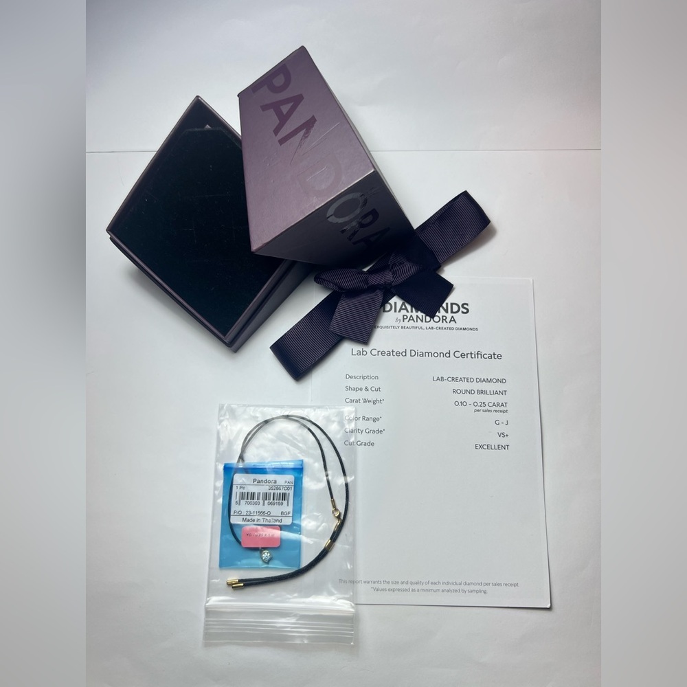 New Pandora Talisman Lab grown Diamond Horseshoe Pendant 0.25 carat tw 14k Gold